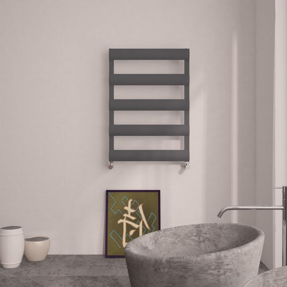 Milano Passo - Aluminium Designer Heated Towel Rail 790 x 500 Anthractie