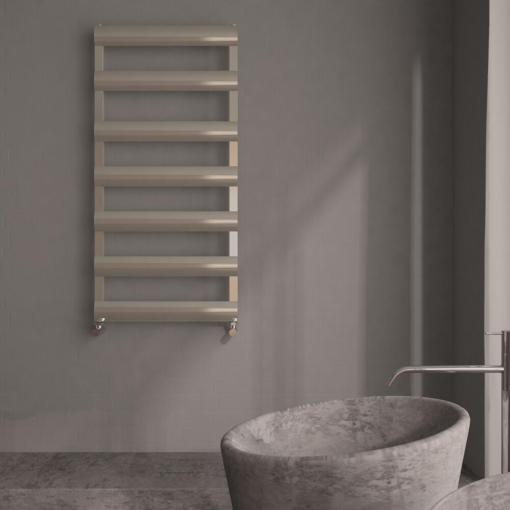 Milano Passo - Aluminium Designer Heated Towel Rail 1190 x 500mm Brushed Chrome