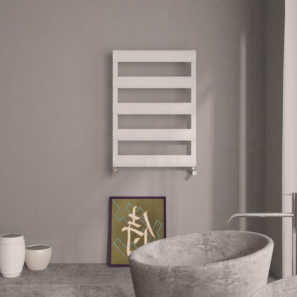 Milano Passo - Aluminium Designer Heated Towel Rail 790 x 500mm White