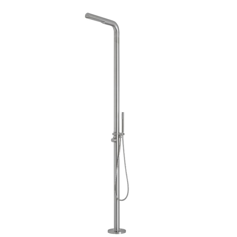 Milano Elda - Outdoor Shower with Hand Shower & brushed Finish