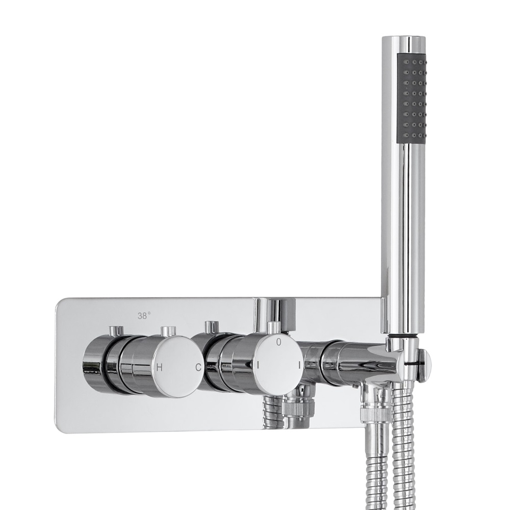 Milano Mirage Round Twin Diverter Thermostatic Shower Valve with Handset