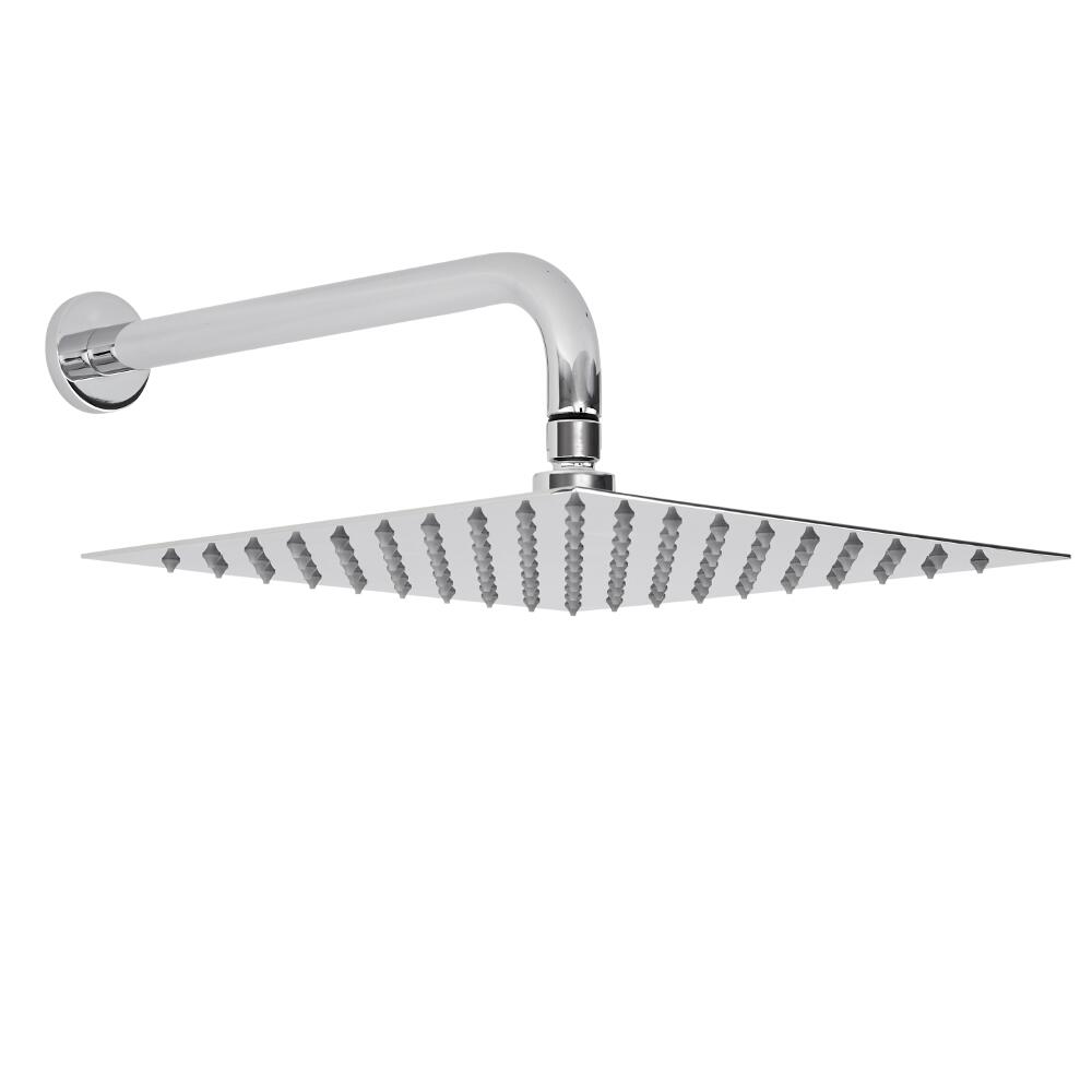 Square 300mm Fixed Shower Head and Brass Wall Mounted Arm