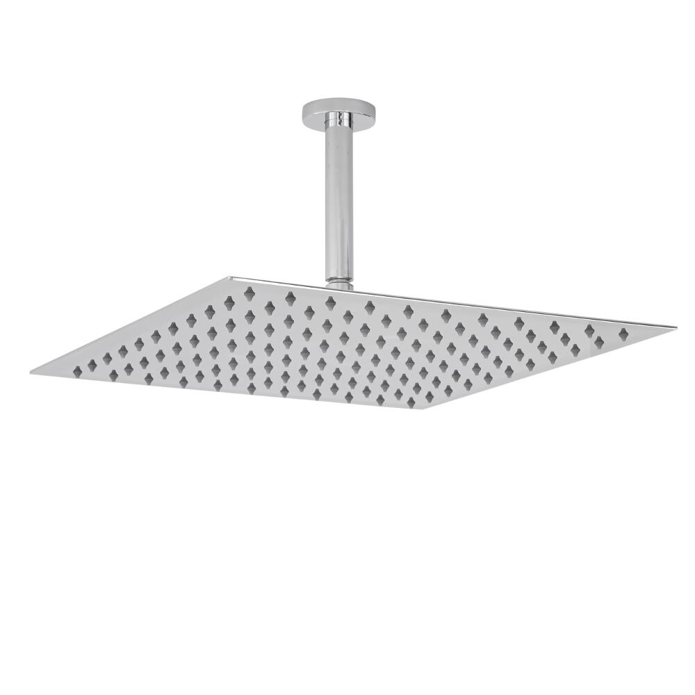 Square 400x400mm Ultra Slim Shower Head and Ceiling Mounted Arm