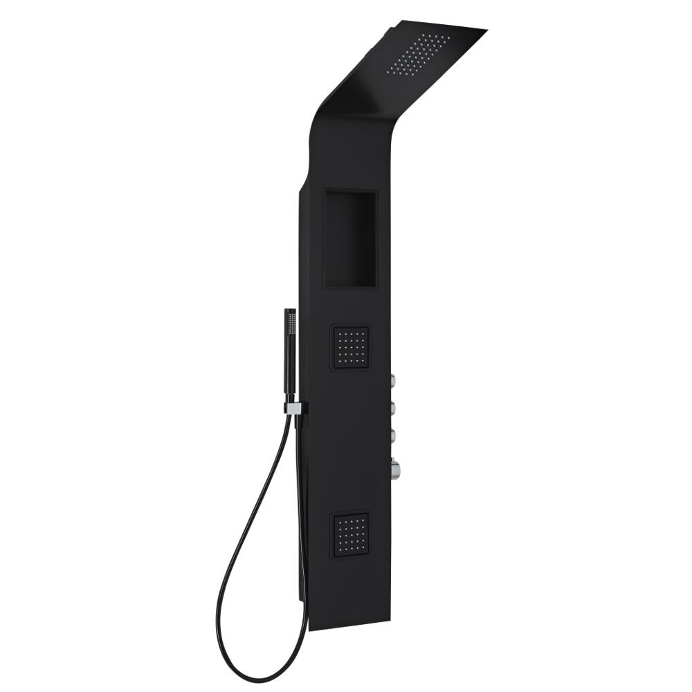 Milano Orton - Shower Tower with Integrated Storage - Black