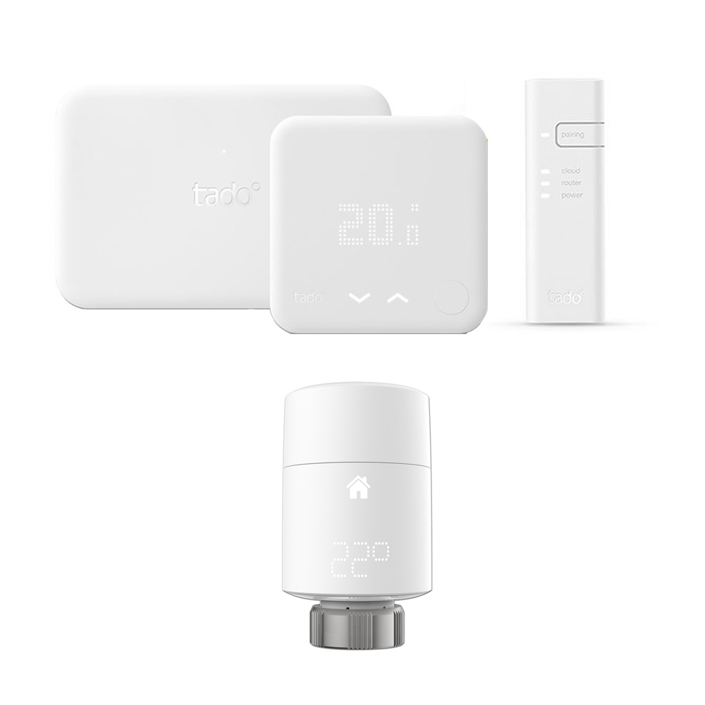 Tado Smart Thermostat Starter Kit (v3) & Extension Kit with Smart Valve (Vertical)
