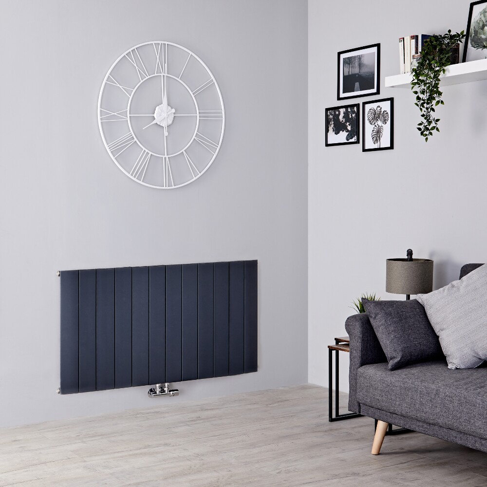 Milano Skye - Aluminium Anthracite Horizontal Designer Radiator - 600mm x 1135mm