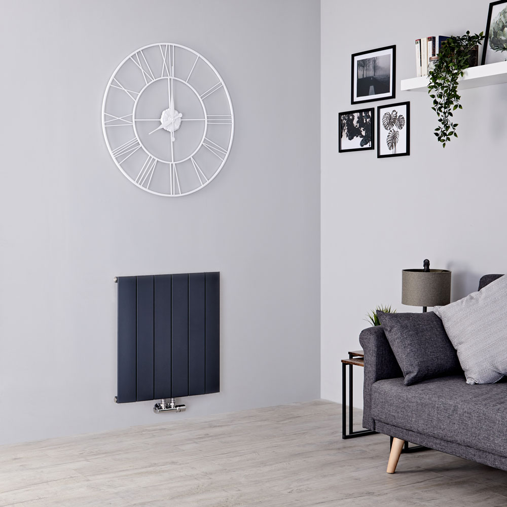 Milano Skye - Aluminium Anthracite Horizontal Designer Radiator - 600mm x 565mm