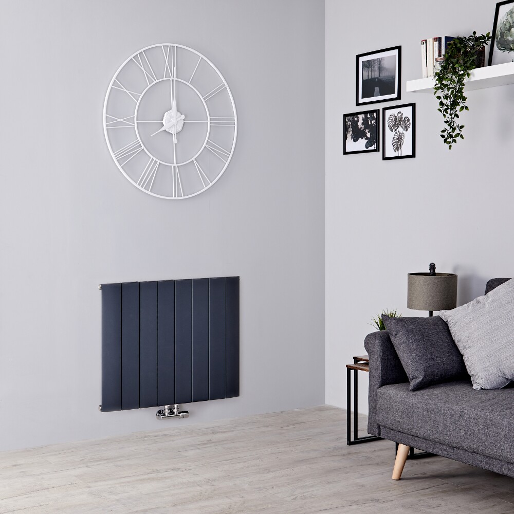 Milano Skye - Aluminium Anthracite Horizontal Designer Radiator - 600mm x 755mm