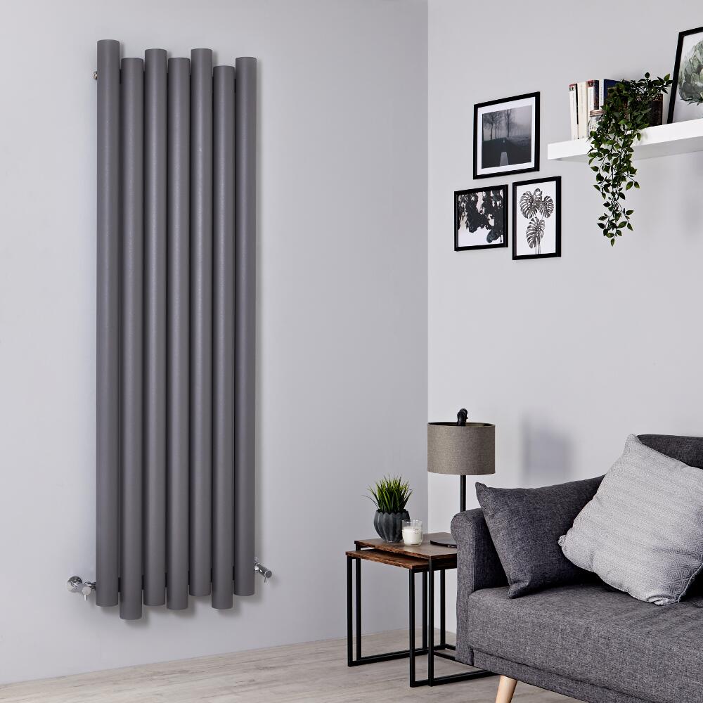 Milano Motus - Aluminium Light Grey Vertical Designer Radiator - 1800mm x 550mm