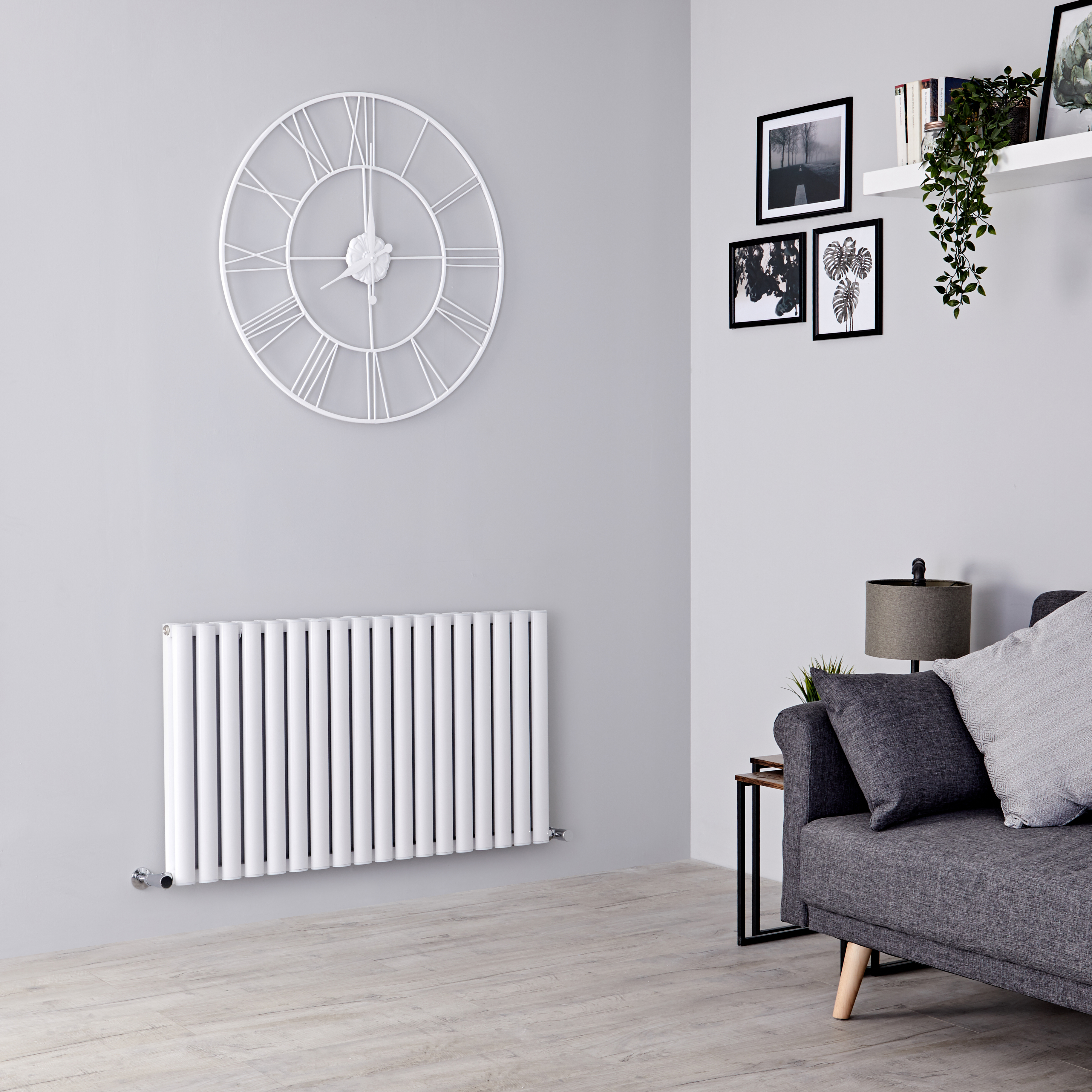 Milano Aruba Ayre - Aluminium White Horizontal Designer Radiator - 600mm x 1070mm (Double Panel)