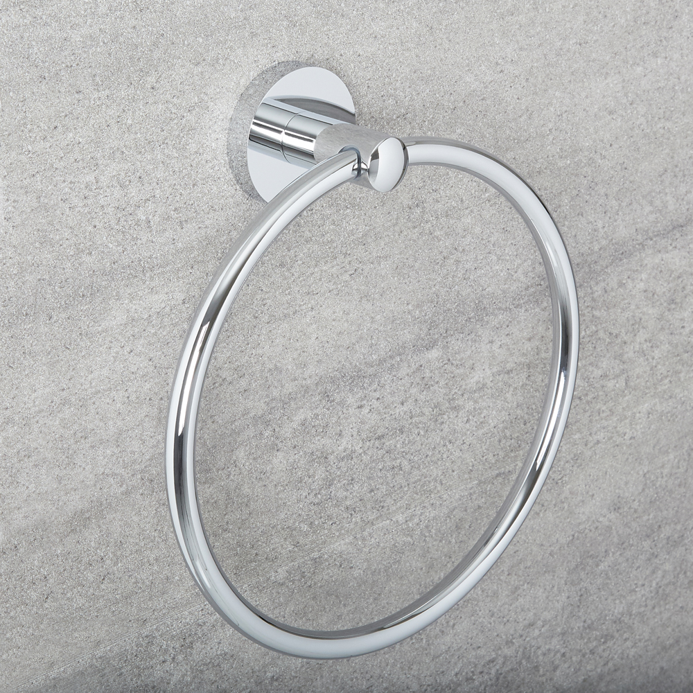 Milano Mirage - Modern Towel Ring - Chrome