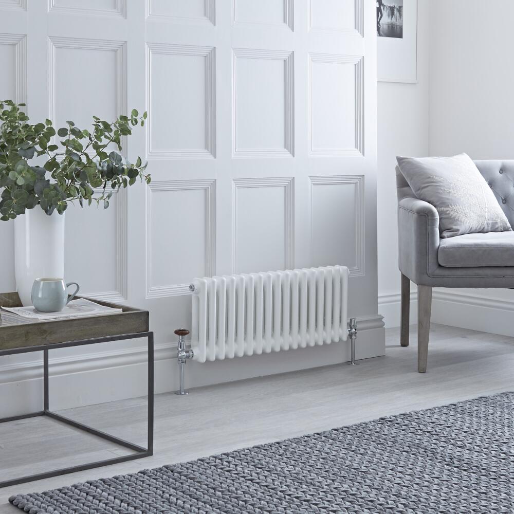 Milano Windsor - Traditional White Horizontal Column Radiator - 300mm x 600mm (Triple Column)