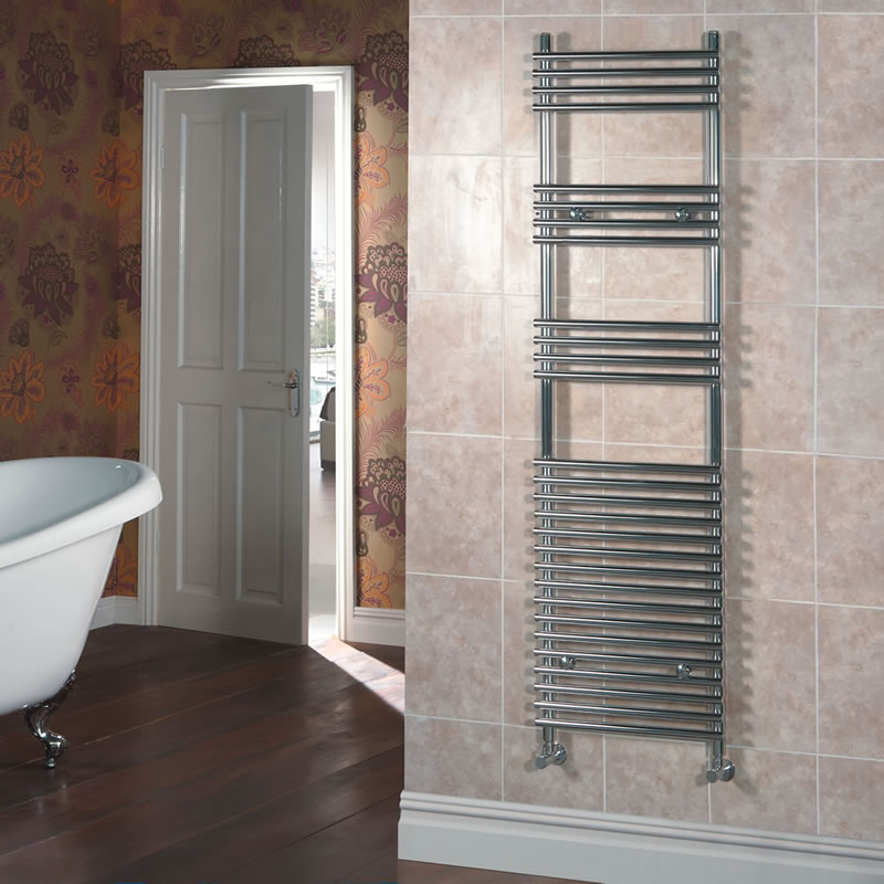 Kudox - Flat Chrome Bar on Bar Towel Rail - 1650mm x 450mm