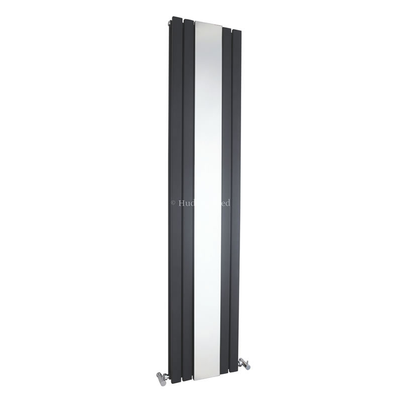 Hudson Reed Sloane - Anthracite Double Panel Designer Radiator with Mirror 1800mm x 381mm