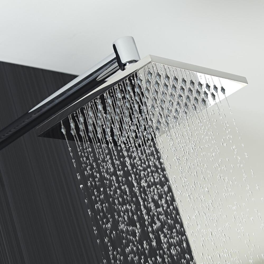 Milano 200mm Square Shower Head and Minimalist Arm