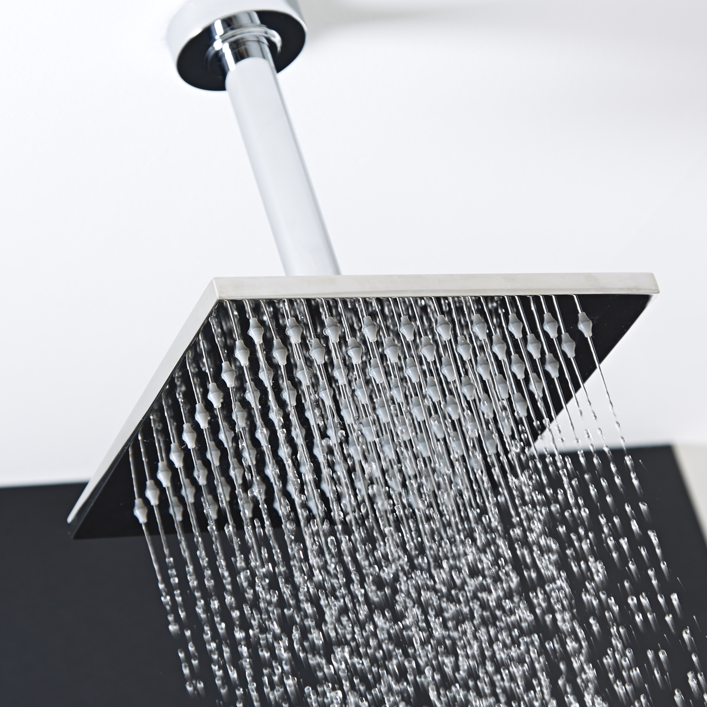 Milano 200mm Square Shower Head and 150mm Ceiling Arm