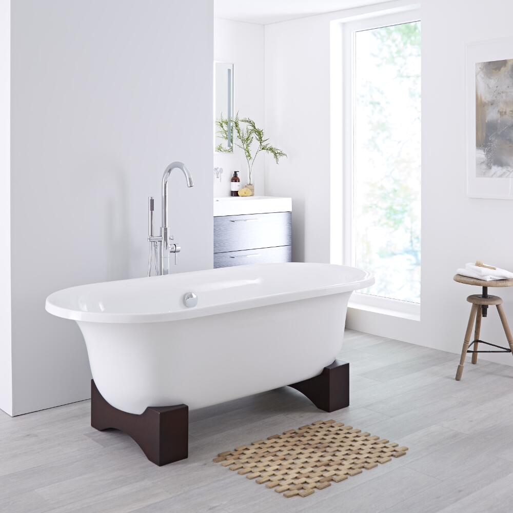 Milano Mellor - 1750mm x 790mm Freestanding with Wooden Feet