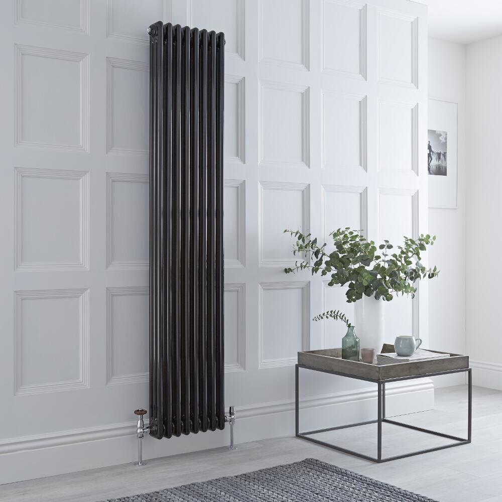 Milano Windsor - Traditional Black Horizontal Column Radiator - 1800mm x 383mm (Triple Column)