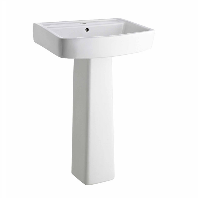 Premier Bliss - 520mm Basin with Full Pedestal - 1 Tap-Hole