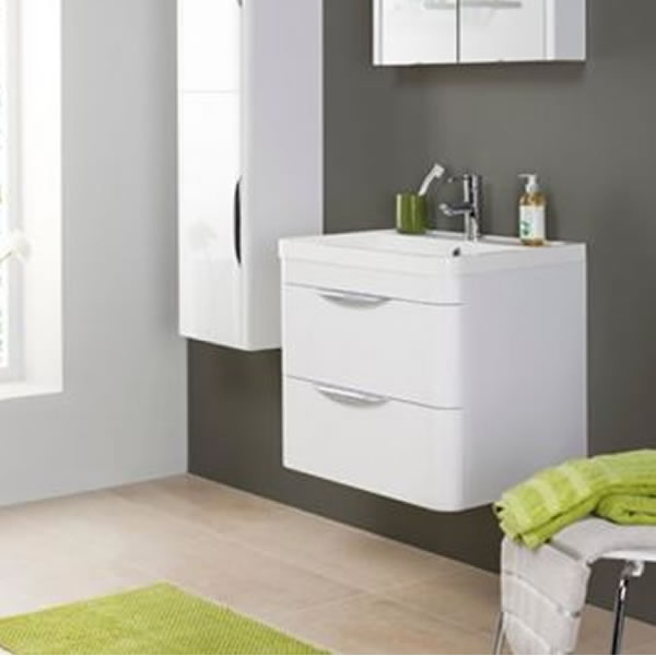 Premier Parade 800mm Wall Mounted 2 Drawer Basin & Cabinet