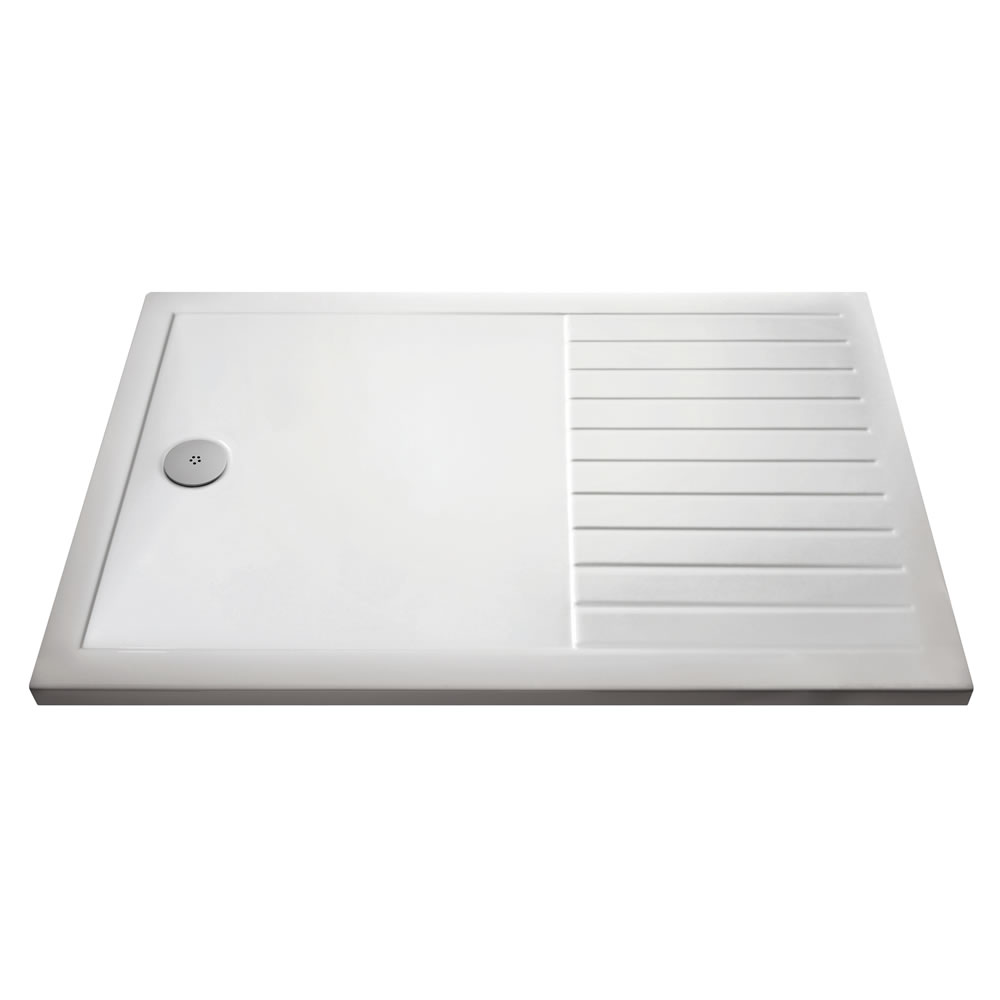 Premier 1600 x 800mm Acrylic Rectangular Walk-in Shower Tray with Drying Area