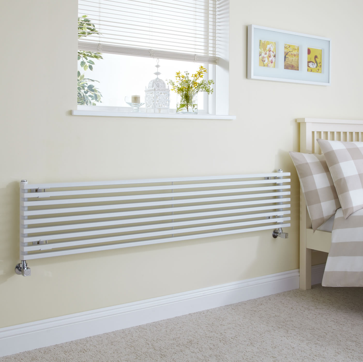 Milano Cayos - White Horizontal Designer Radiator Sideways Panels - 342mm x 1600mm