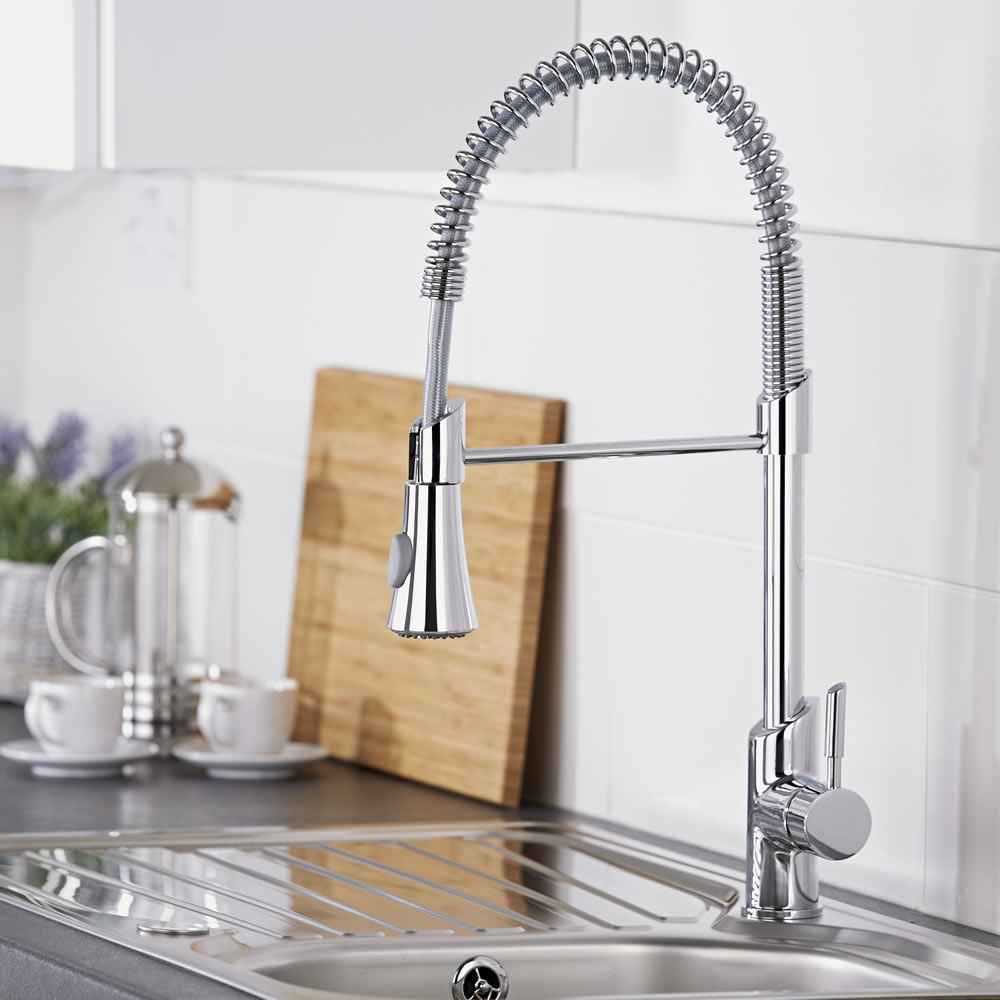 Milano Chrome Pull-Down Spray Kitchen Tap