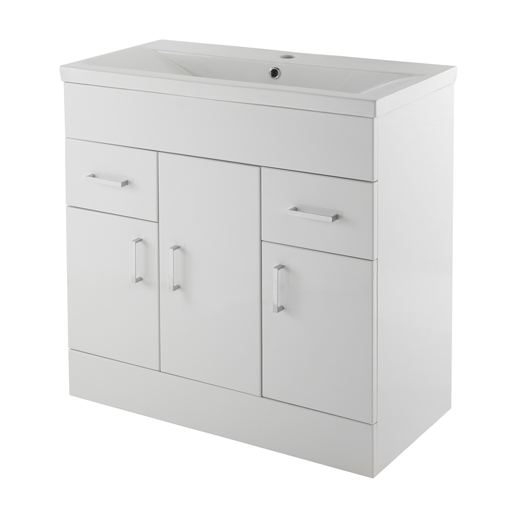 Premier White Minimalist 800mm Vanity Unit