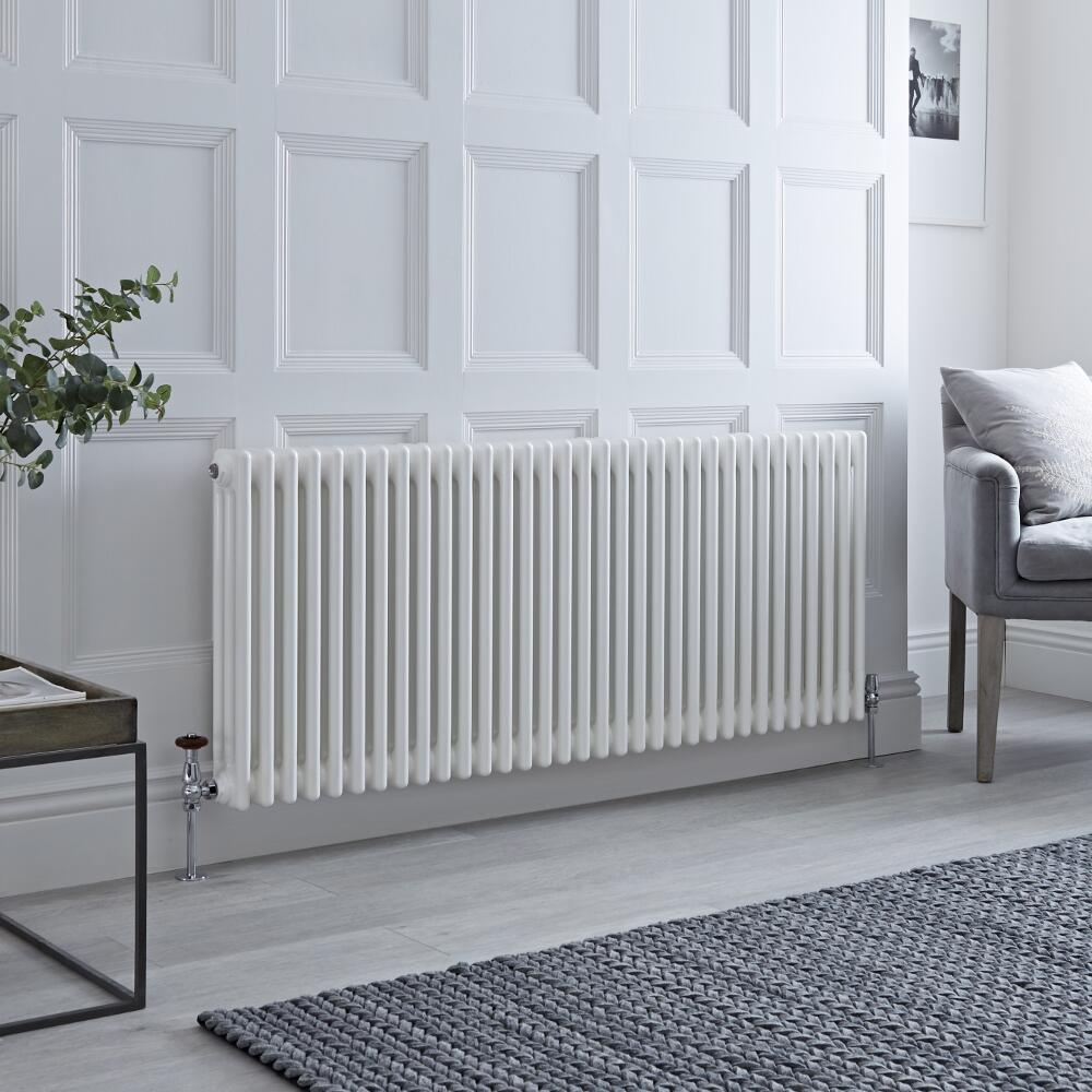 Milano Windsor - Traditional White Horizontal Column Radiator - 600mm x 1470mm (Triple Column)