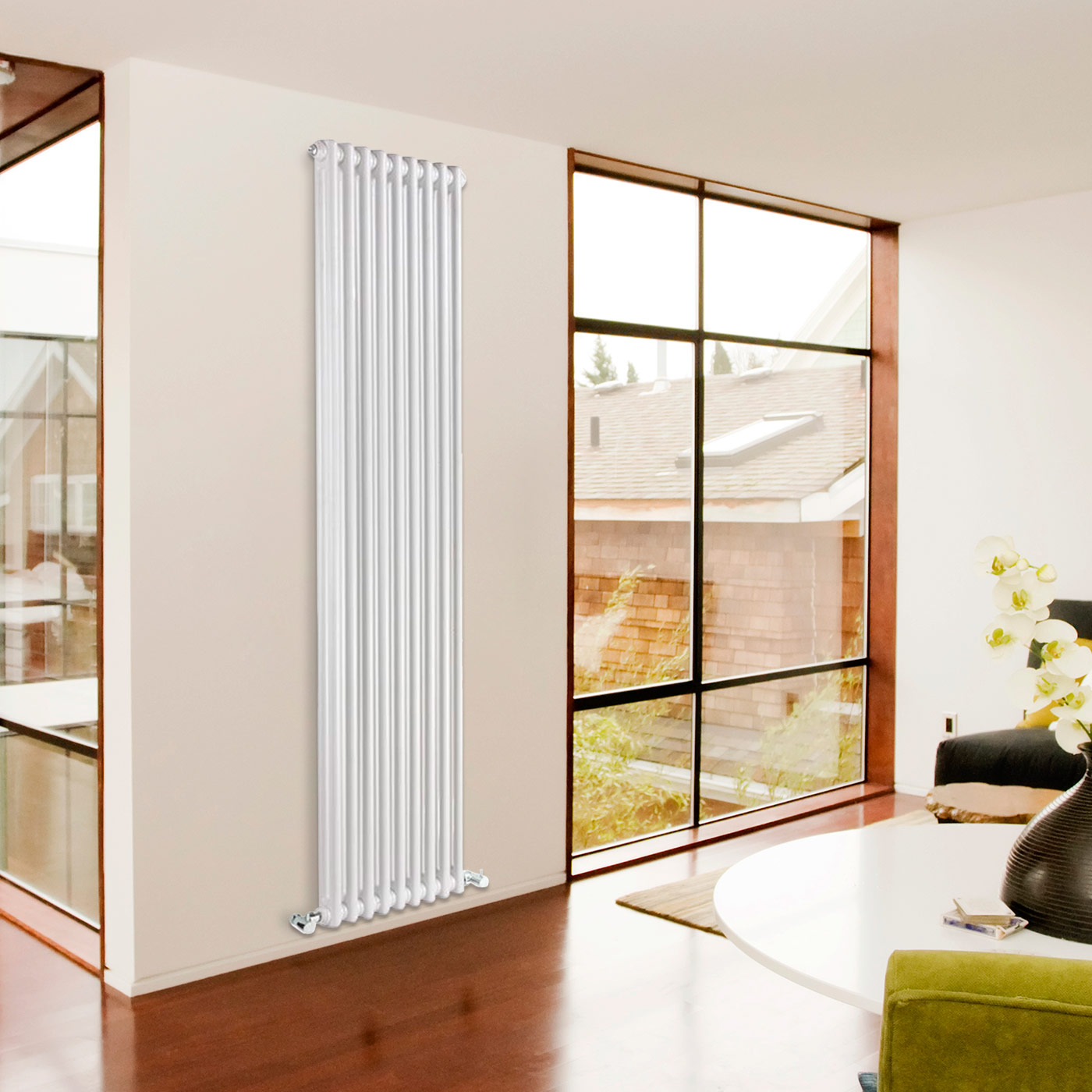 Sterling Edessa - Traditional White 2 Column Vertical Designer Radiator 1800mm x 425mm