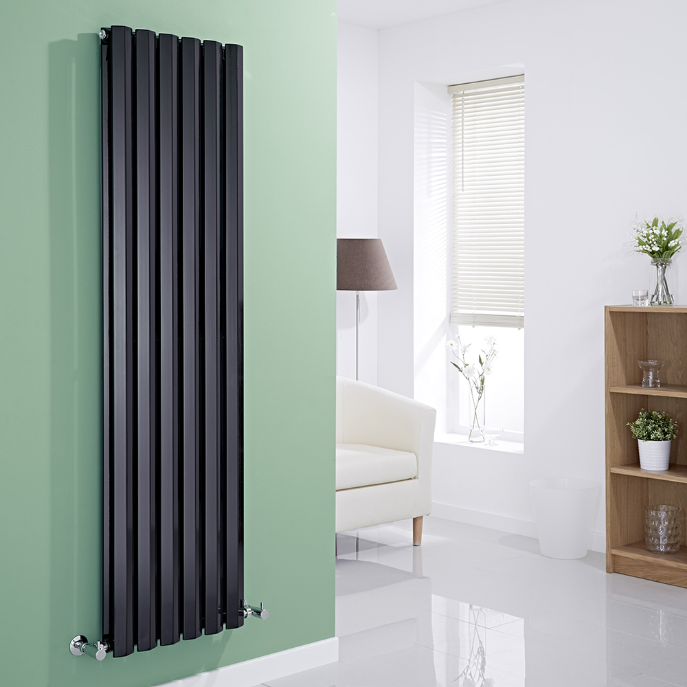 Milano Viti - Black Diamond Panel Vertical Designer Radiator - 1600mm x 420mm (Double Panel)