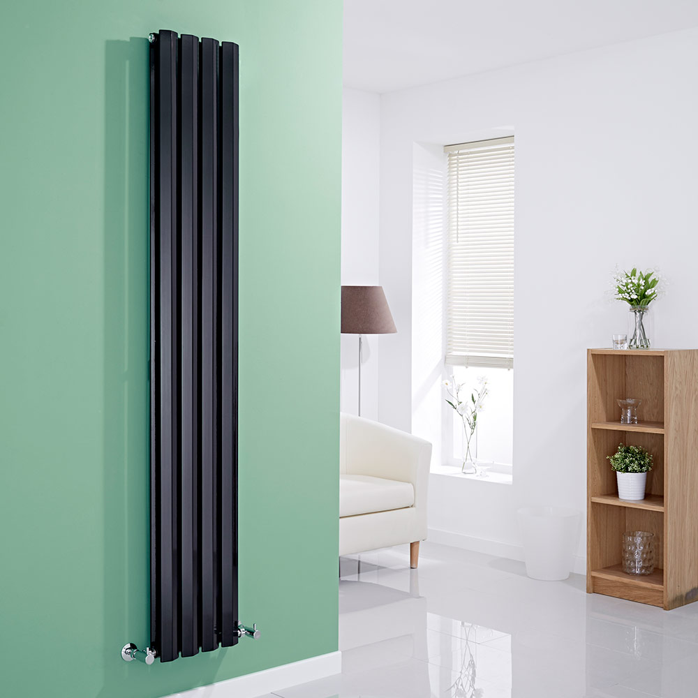 Milano Viti - Black Diamond Panel Vertical Designer Radiator - 1780mm x 280mm (Double Panel)