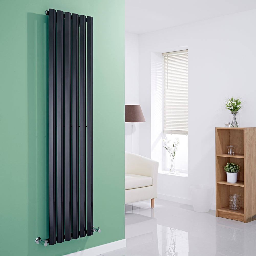 Milano Viti - Black Diamond Panel Vertical Designer Radiator - 1780mm x 420mm