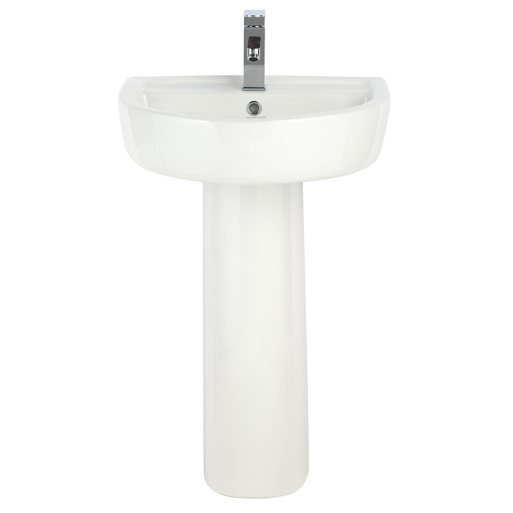 Milano Mellow - 420mm Basin with Full Pedestal - 1 Tap-Hole