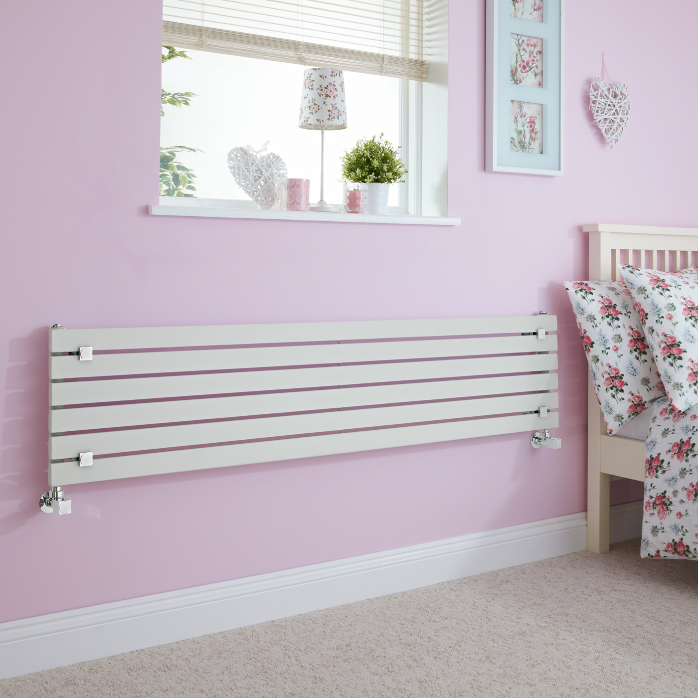 Milano Capri - Silver Flat Panel Horizontal Flat Panel Designer Radiator - 354mm x 1600mm