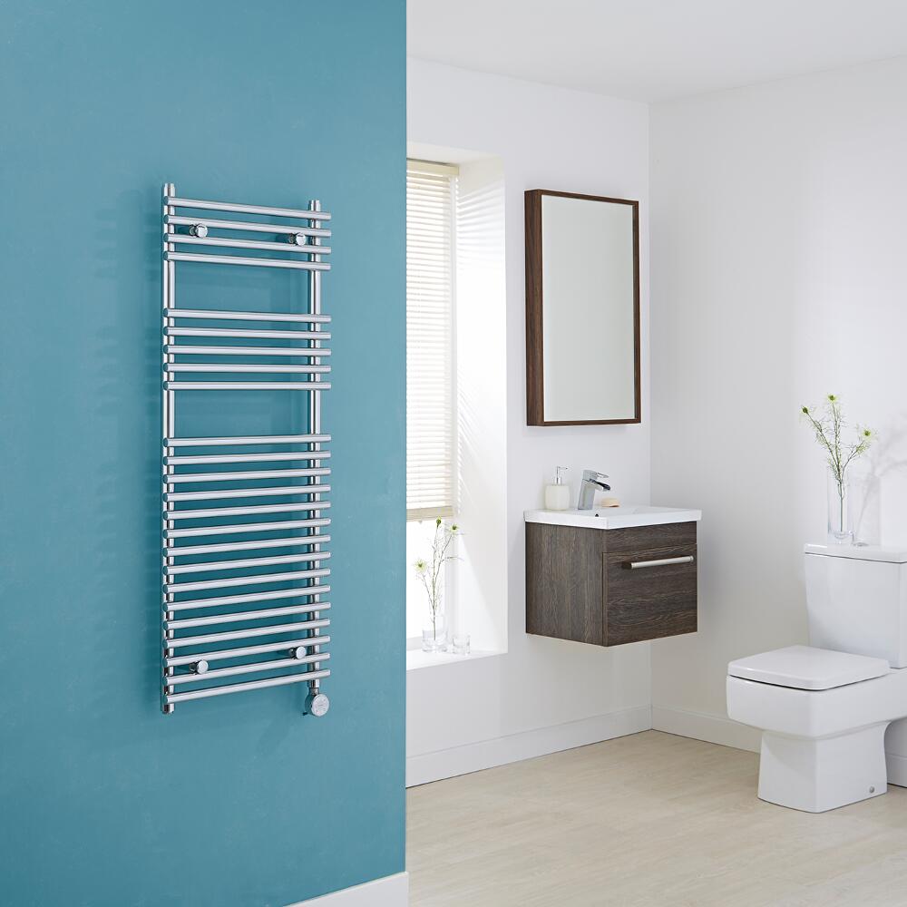 Kudox Electric - Flat Bar on Bar Heated Towel Rail - 1150mm x 450mm