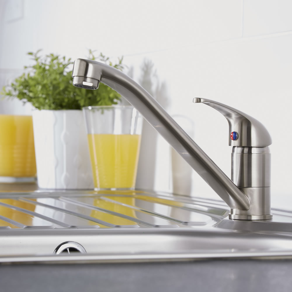 Milano Single Lever Kitchen Sink Mixer Tap with Swivel Spout - Nickel