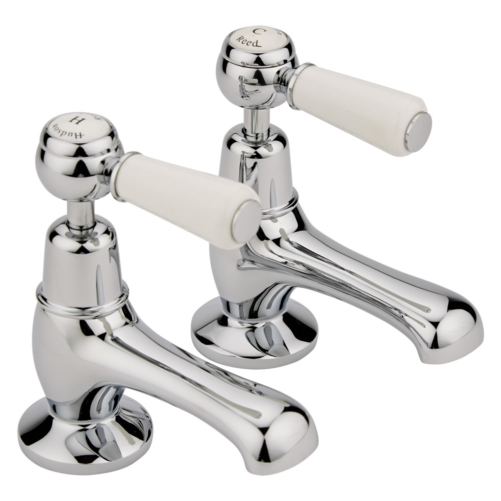 Hudson Reed Topaz Lever Basin Taps Dome Collars