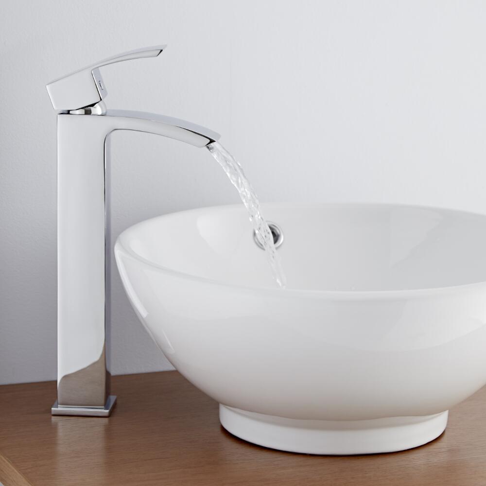 Milano Wick High Rise Mono Basin Mixer Tap, No Waste