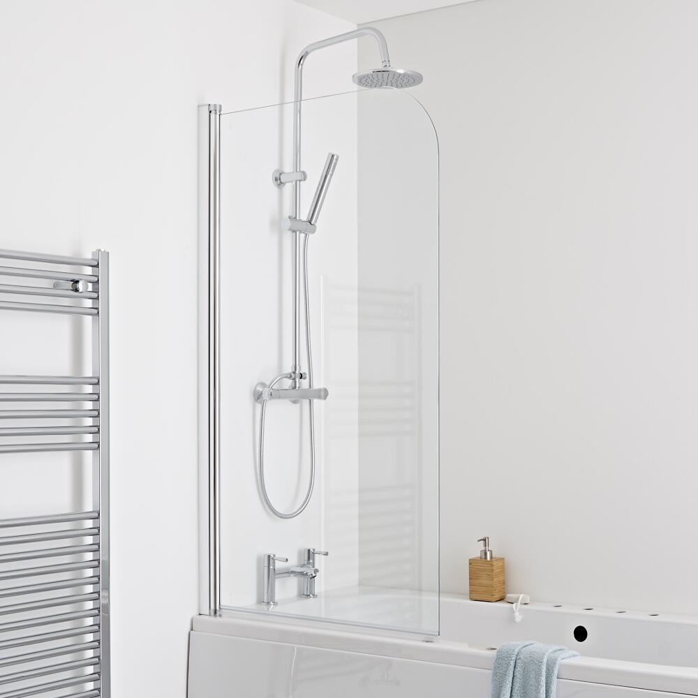 Milano Portland - Bath Shower Screen - Easy Clean Glass