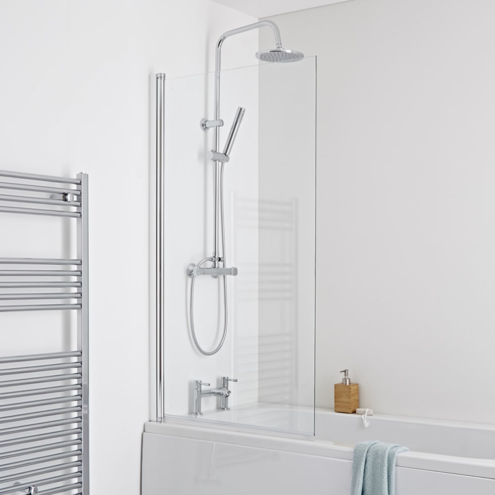 Milano Portland - Square Bath Shower Screen - Easy Clean Glass