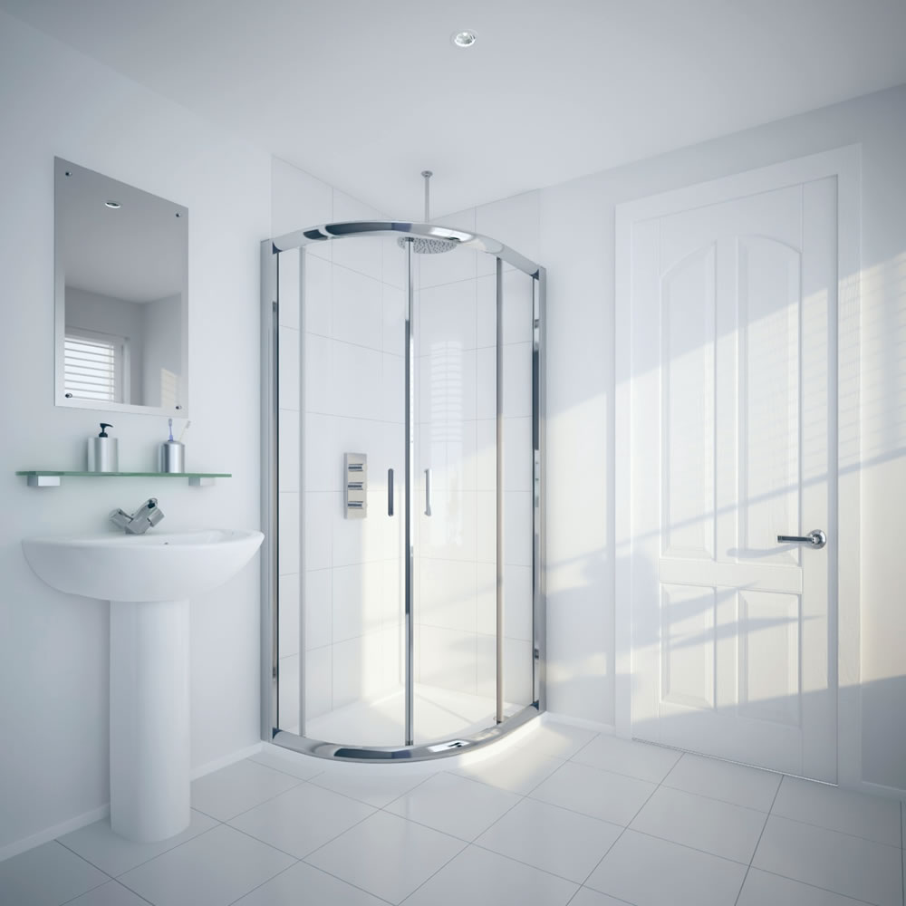 Milano Hutton 1000x800mm Offset Shower Enclosure 5mm