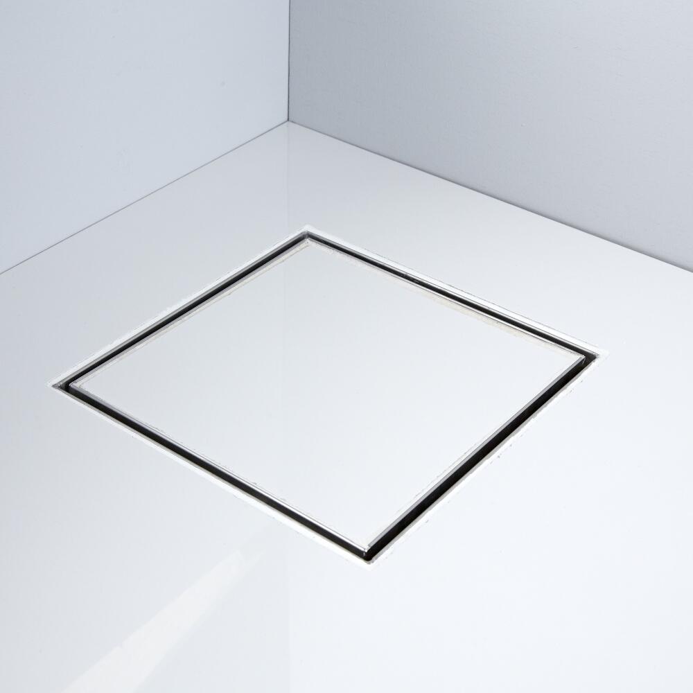 Milano 200mm Square Tile Insert Stainless Steel Shower Drain