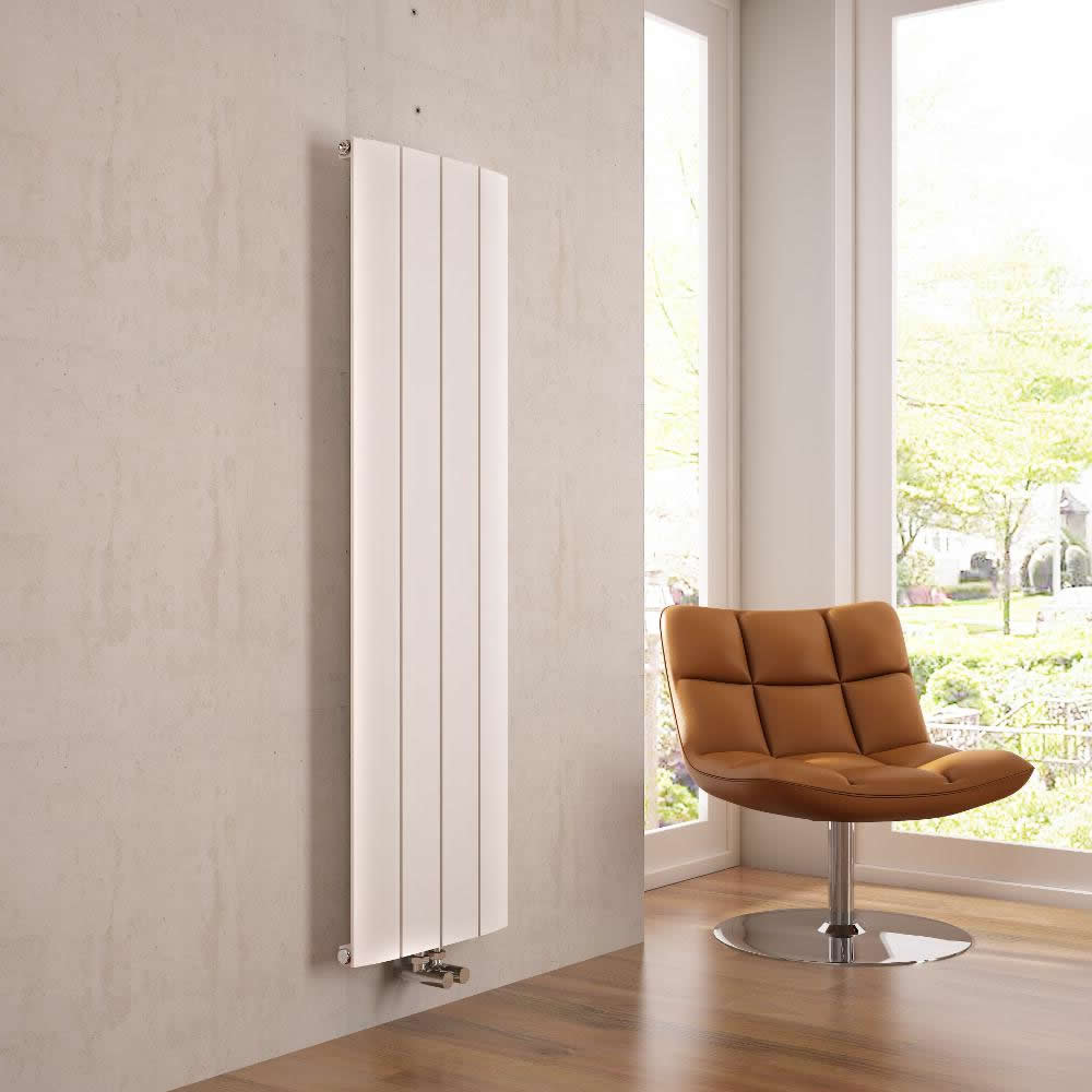 Milano Skye - White Vertical Designer Radiator - 1600mm x 375mm