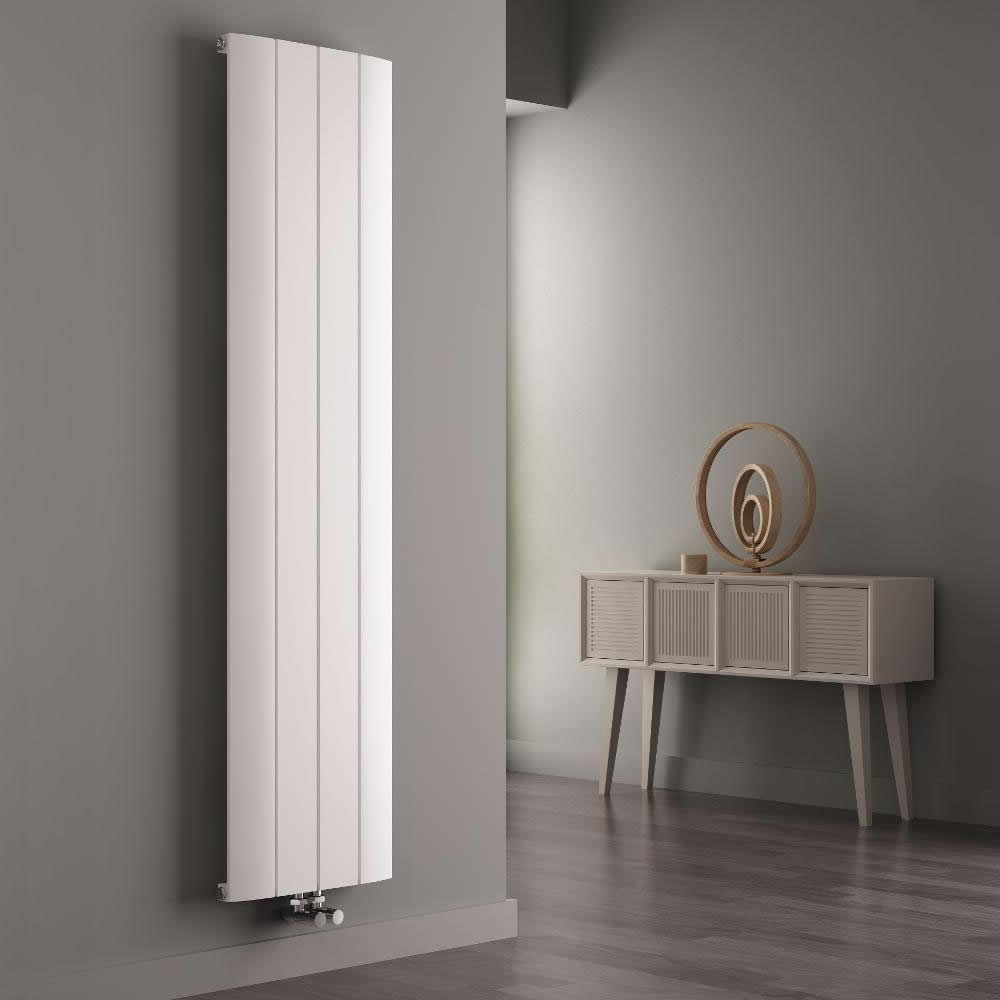 Milano Skye - White Vertical Designer Radiator - 1800mm x 375mm