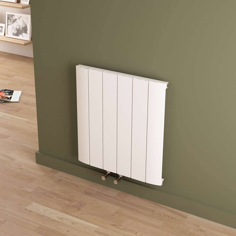 Milano Skye - Aluminium White Horizontal Designer Radiator - 600mm x 565mm