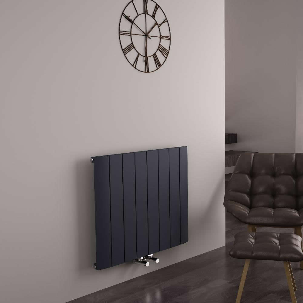 Milano Skye - Aluminium Anthracite Horizontal Designer Radiator - 600mm x 755mm