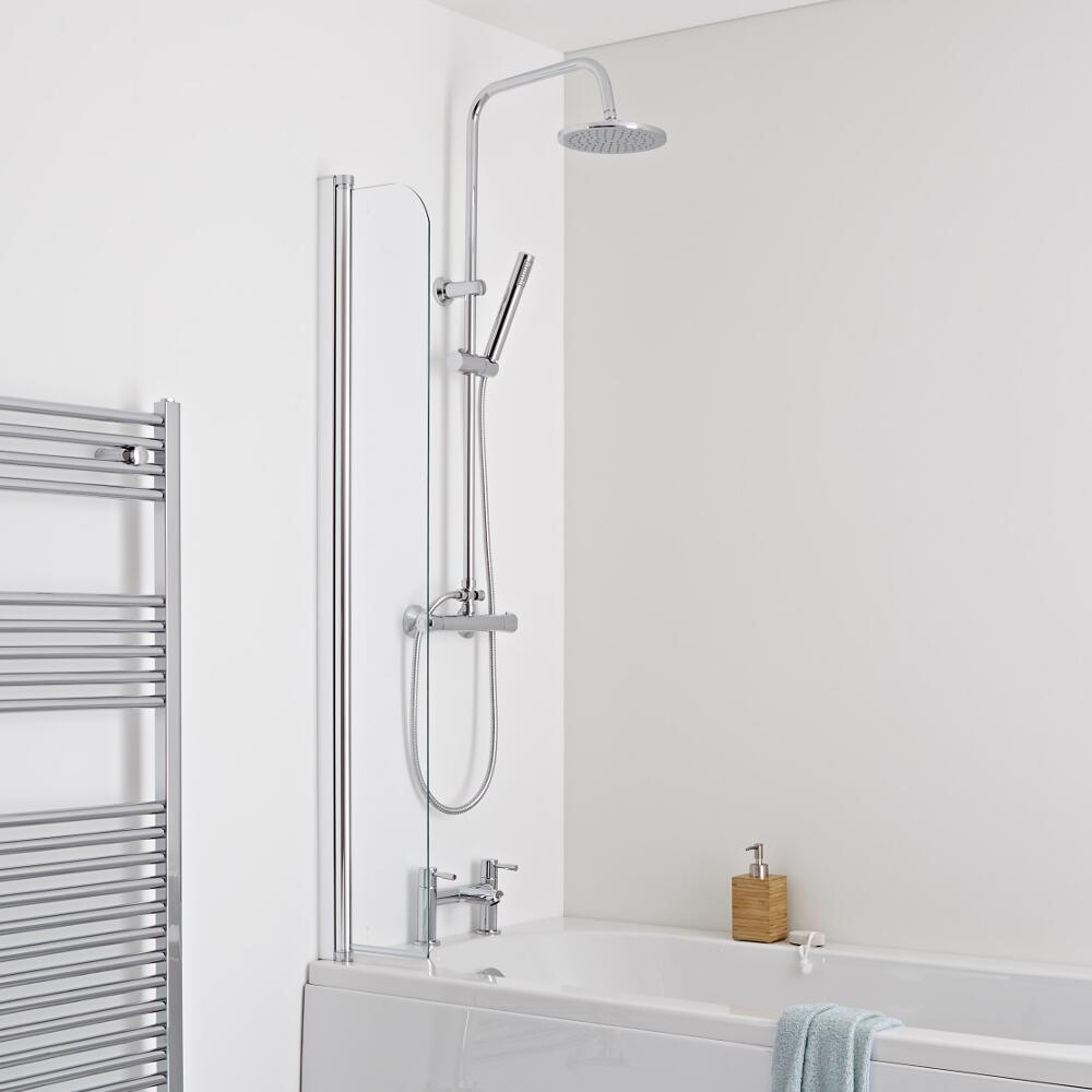 Milano Portland Splash Shower Guard Bath Screen 6mm Glass