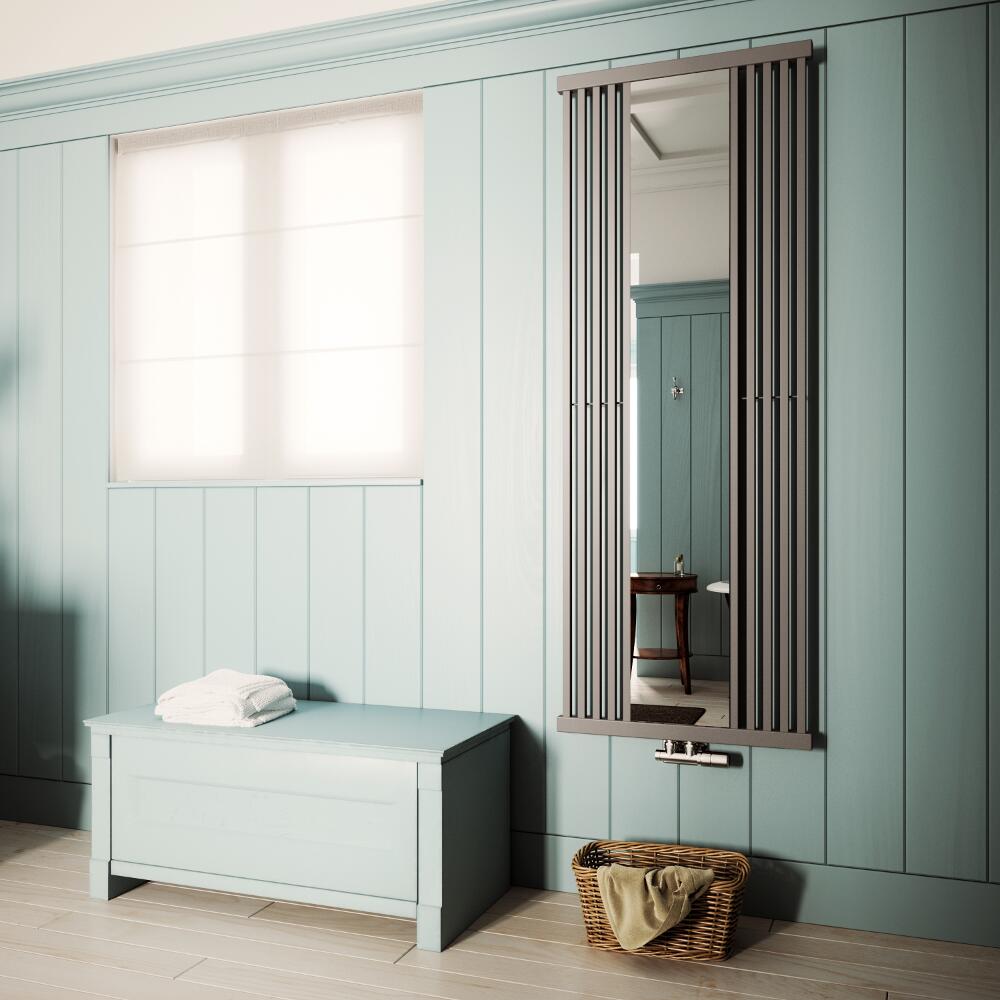 Terma Intra - Stone Vertical Designer Radiator With Mirror - 1700mm x 640mm