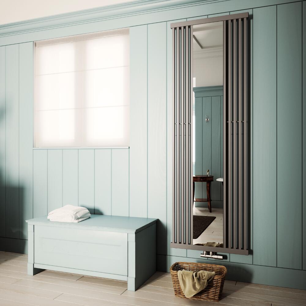 Terma Intra - Stone Vertical Designer Radiator With Mirror - 1900mm x 640mm